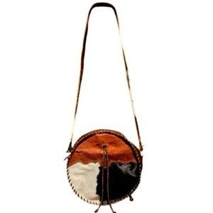 HOPOFLY Crescent Leather & Hairon Canteen Western Bag  -  JH-10012